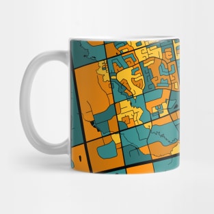 Markham Map Pattern in Orange & Teal Mug